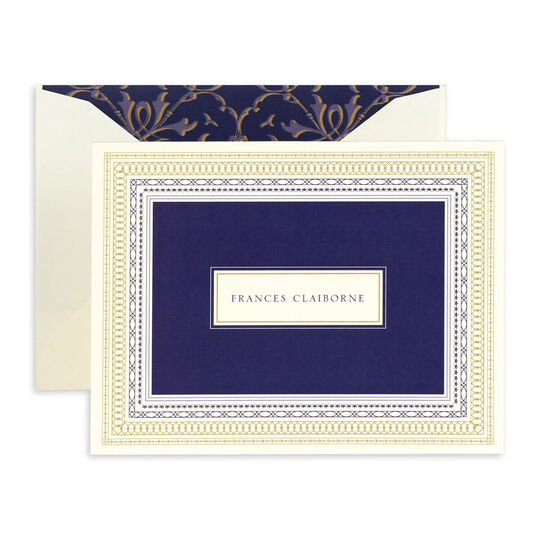 Navy and Gold Folded Note Cards